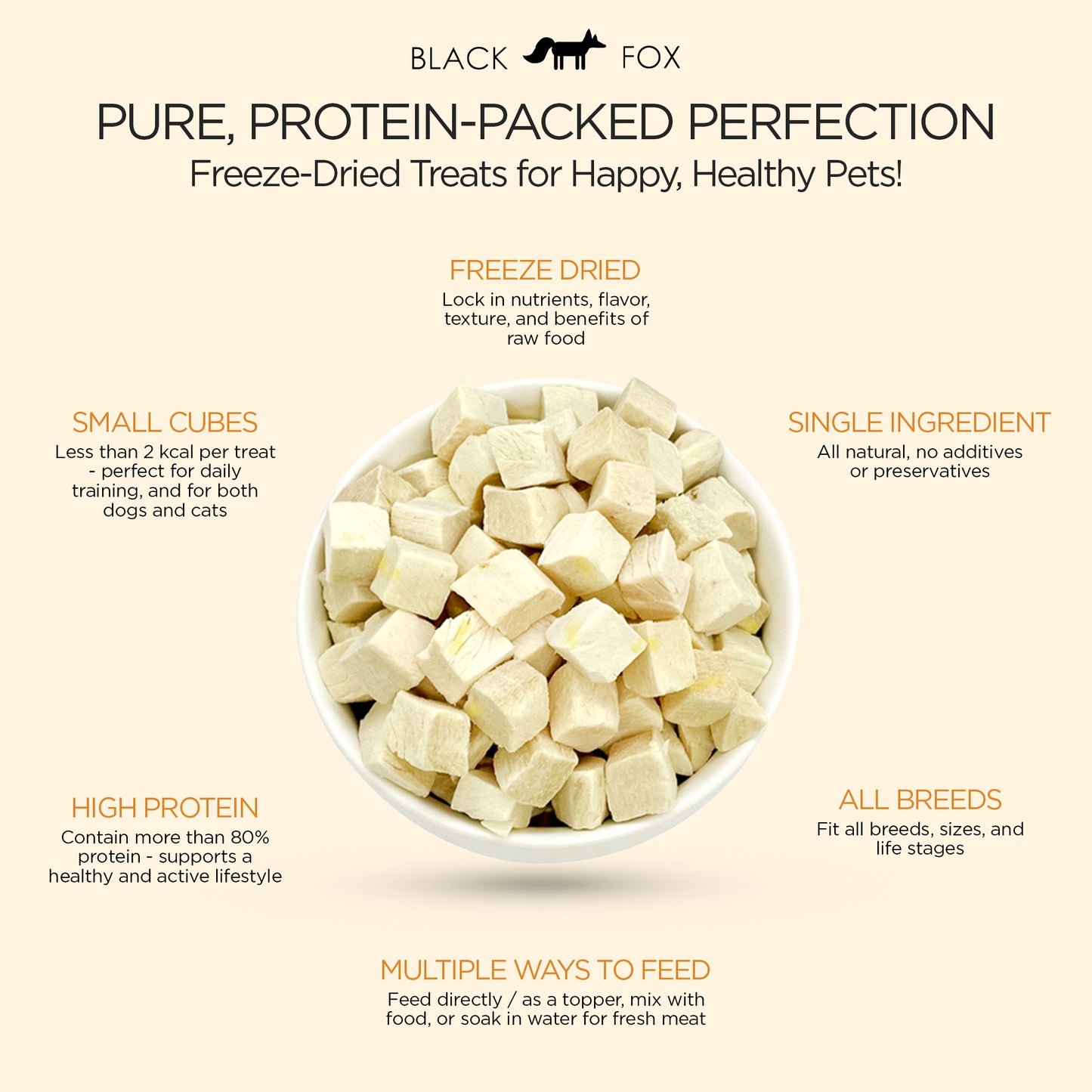 Freeze-Dried Chicken Breast Training Treats Snacks for Dogs & Cats