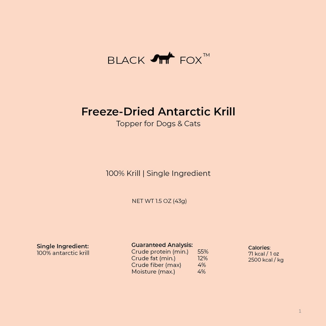 Freeze-Dried Antarctic Krill Treats Snacks for Dogs and Cats | 1.5 oz