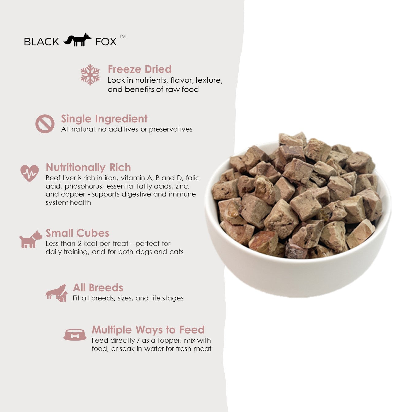 Freeze-Dried Beef Liver Training Treats Snacks for Dogs & Cats