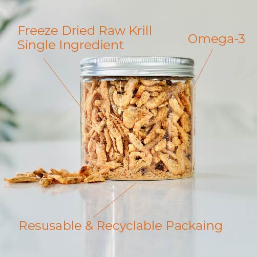 Freeze-Dried Antarctic Krill Treats Snacks for Dogs and Cats | 1.5 oz