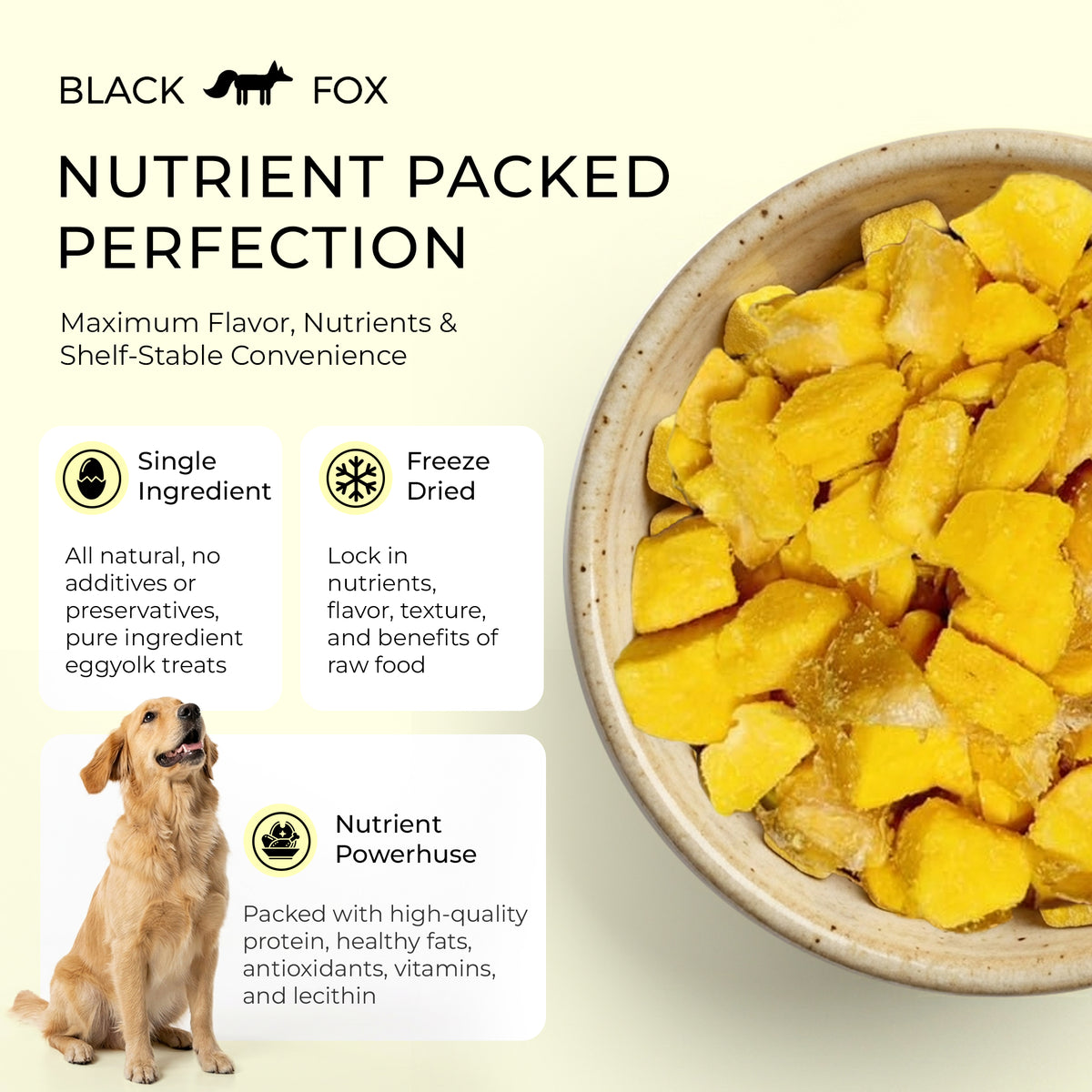 Freeze-Dried Egg Yolk Treats Snacks for Dogs & Cats