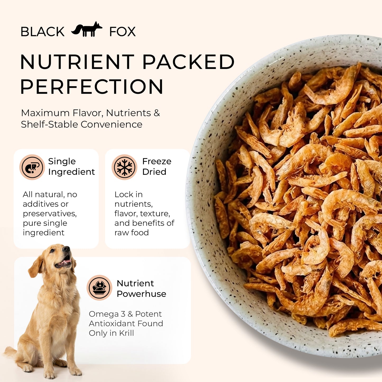 Freeze-Dried Antarctic Krill Treats Snacks for Dogs and Cats | 1.5 oz