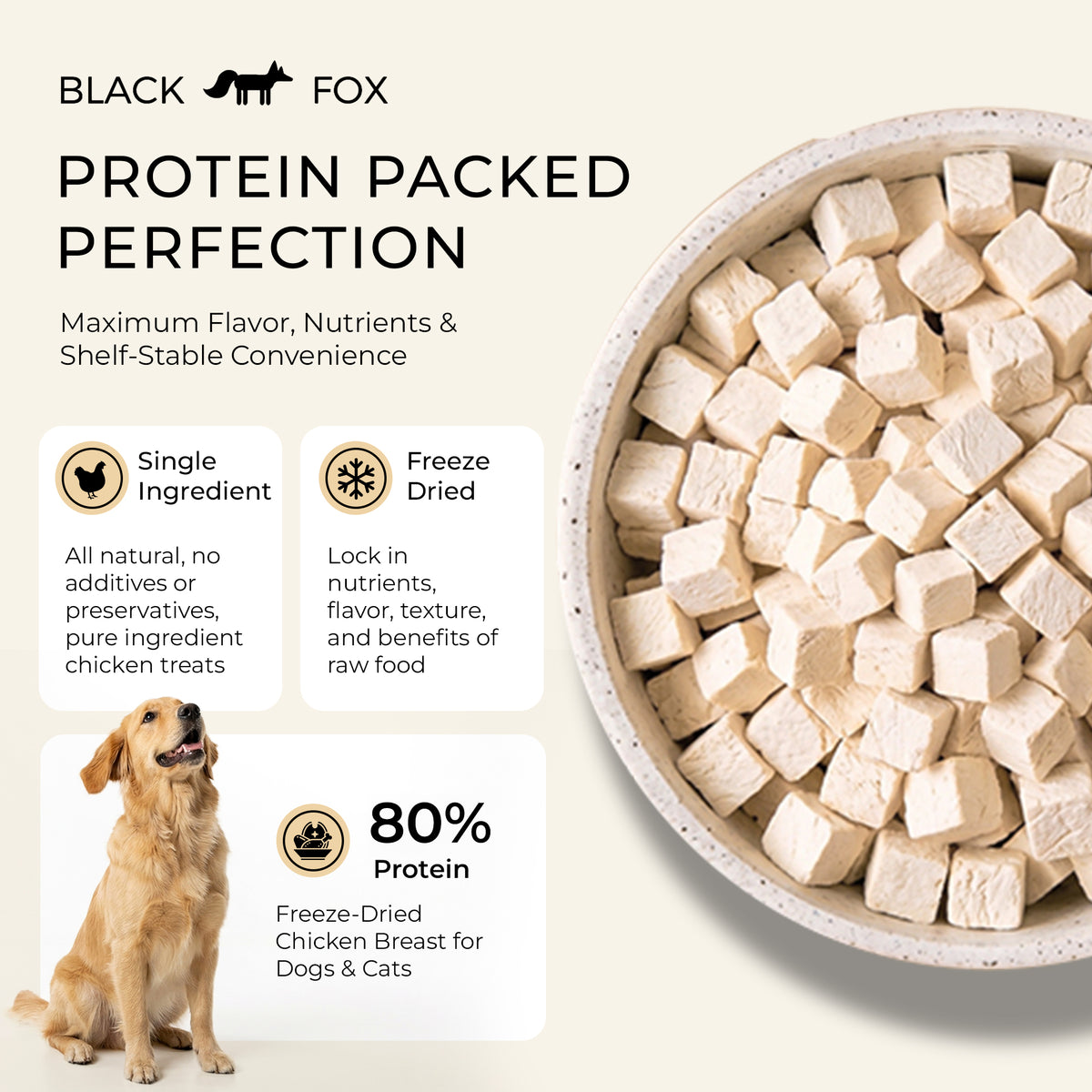 Freeze-Dried Chicken Breast Training Treats Snacks for Dogs & Cats