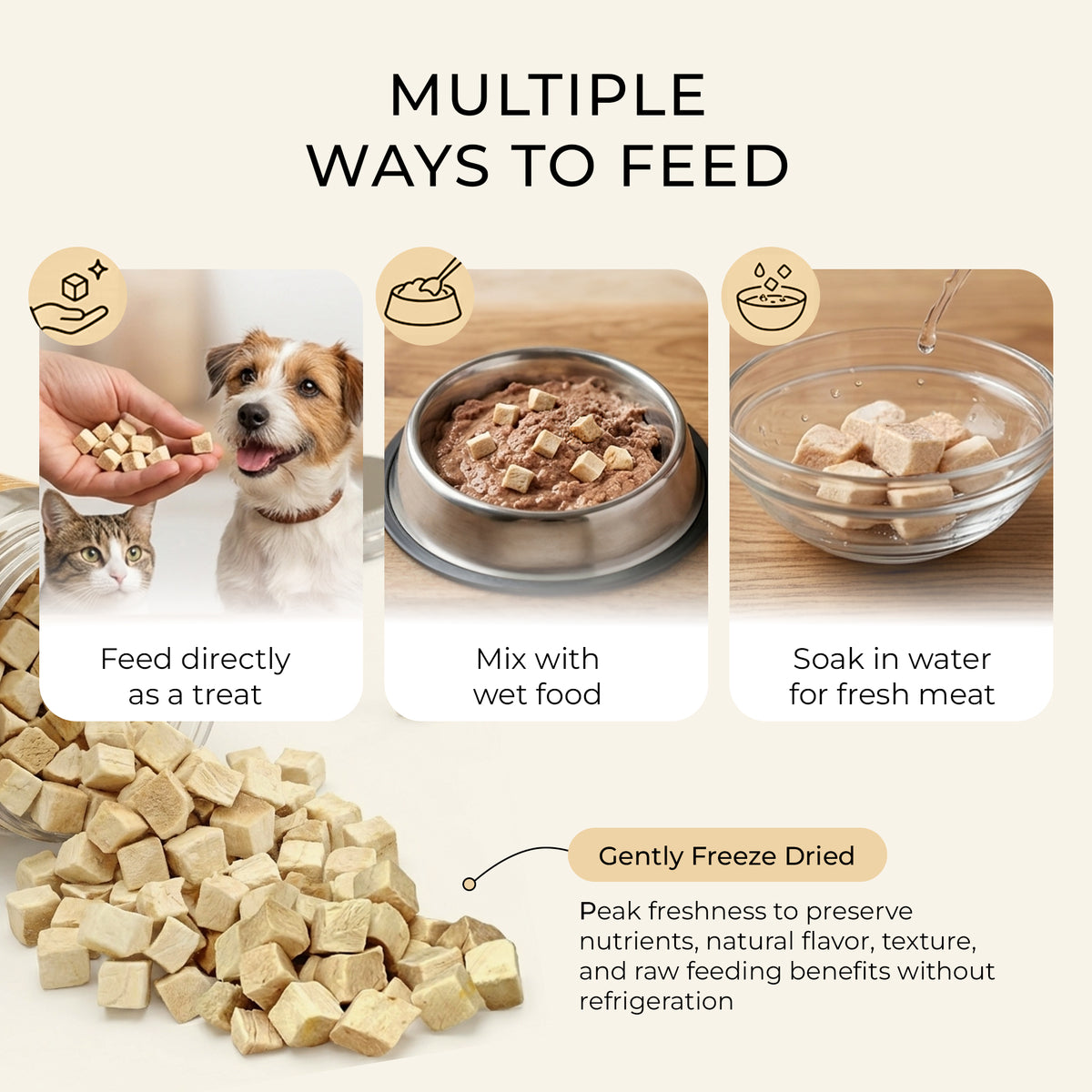 Freeze-Dried Chicken Breast Training Treats Snacks for Dogs & Cats