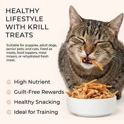 Freeze-Dried Antarctic Krill Treats Snacks for Dogs and Cats | 1.5 oz