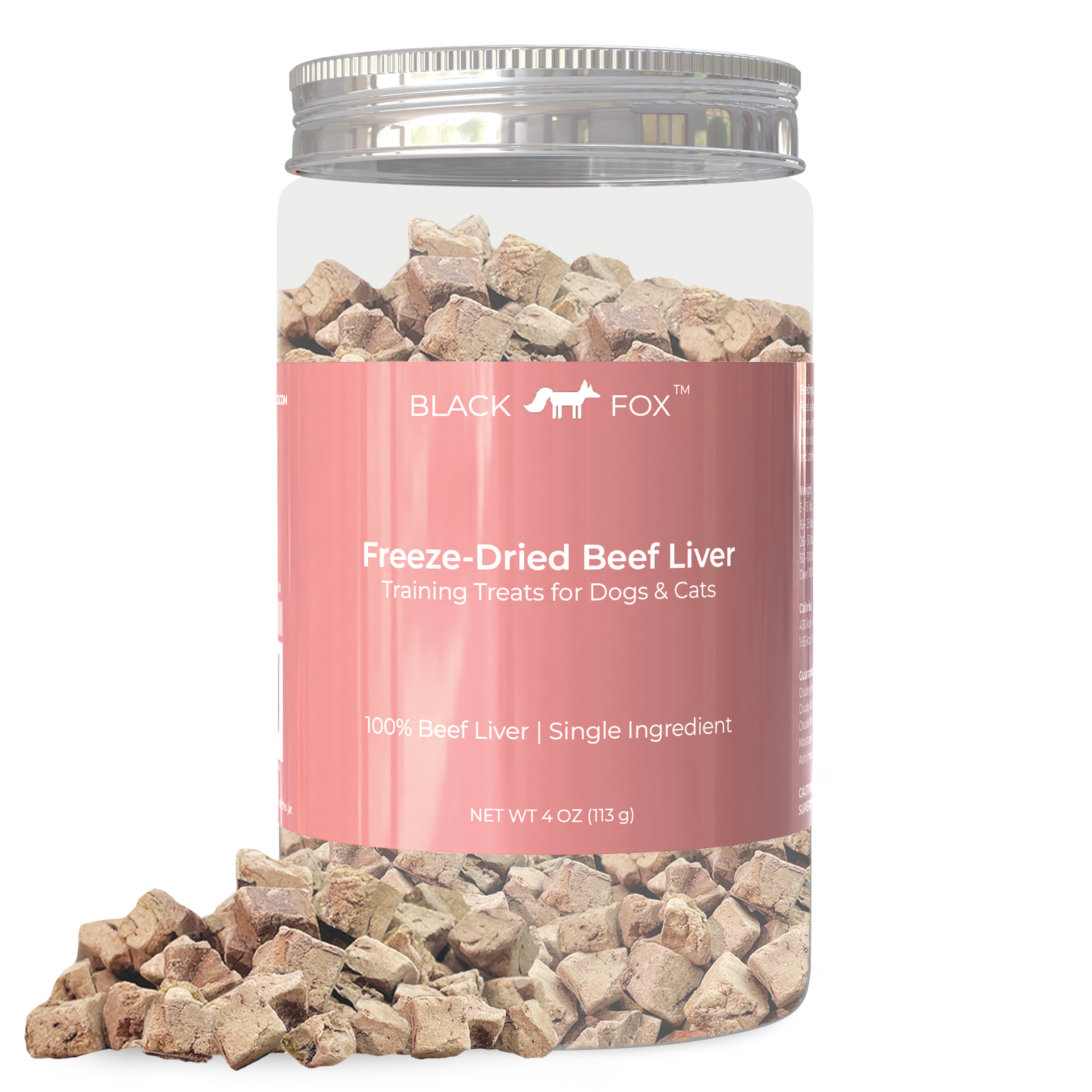 BLACK FOX Freeze-Dried Beef Liver Training Treats for Dogs & Cats