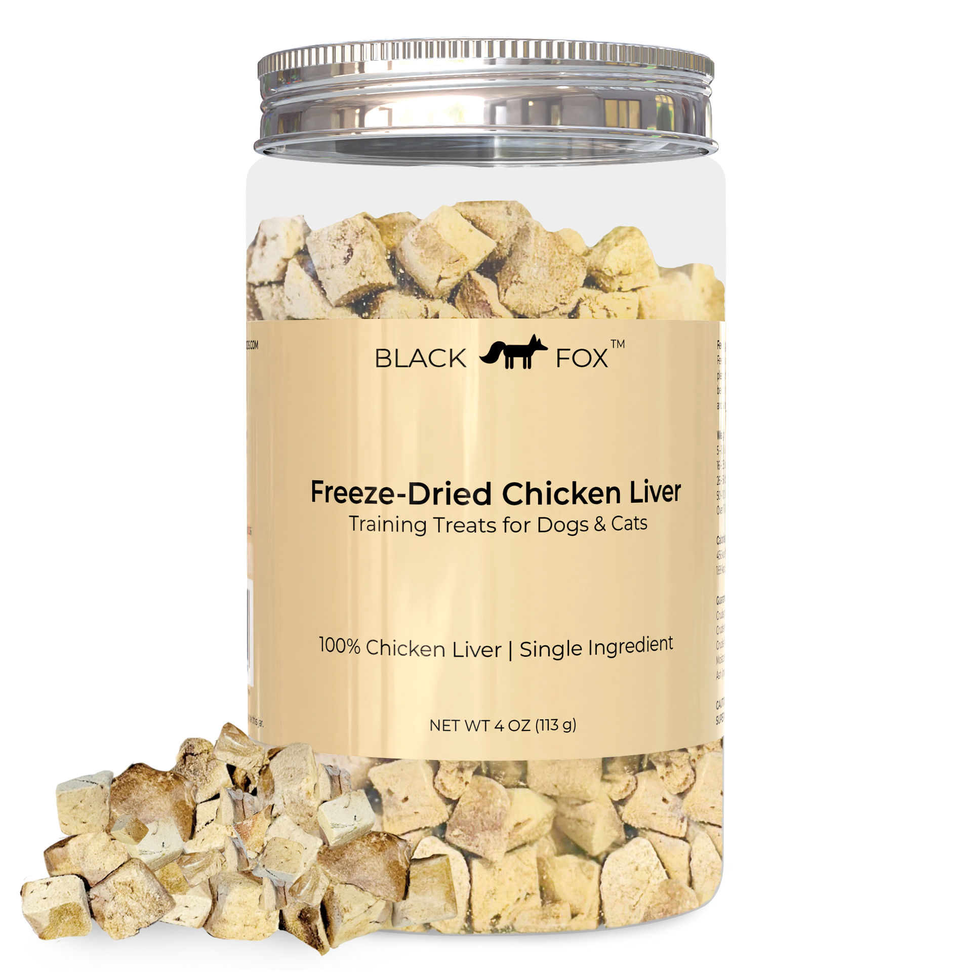 BLACK FOX Freeze-Dried Chicken Liver Training Treats for Dogs & Cats