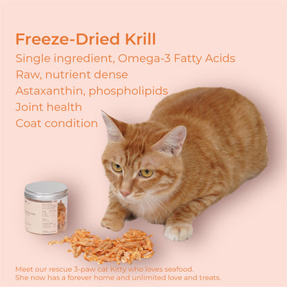 Freeze-Dried Antarctic Krill Dog Treats | Cat Treats | 1.5 oz