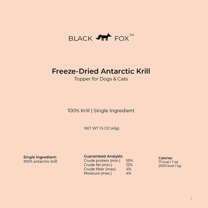 Freeze-Dried Antarctic Krill Dog Treats | Cat Treats | 1.5 oz